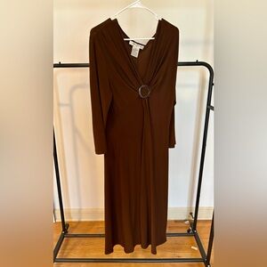 Evan Picone Chocolate Long Sleeve Dress